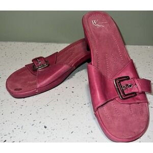 White Mountain Womens Leather Sandals Slip On Size 9 Pink Barbie